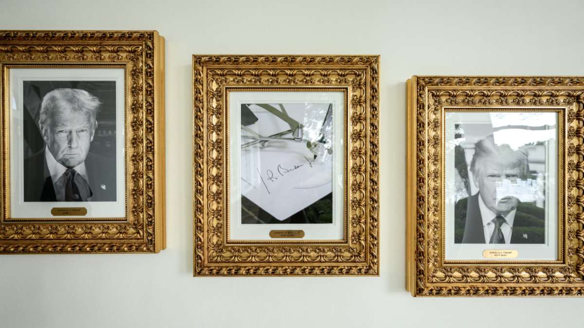 Trump replaces Joe Biden portrait at White House’s Wall of Fame with an autopen image | VIDEO