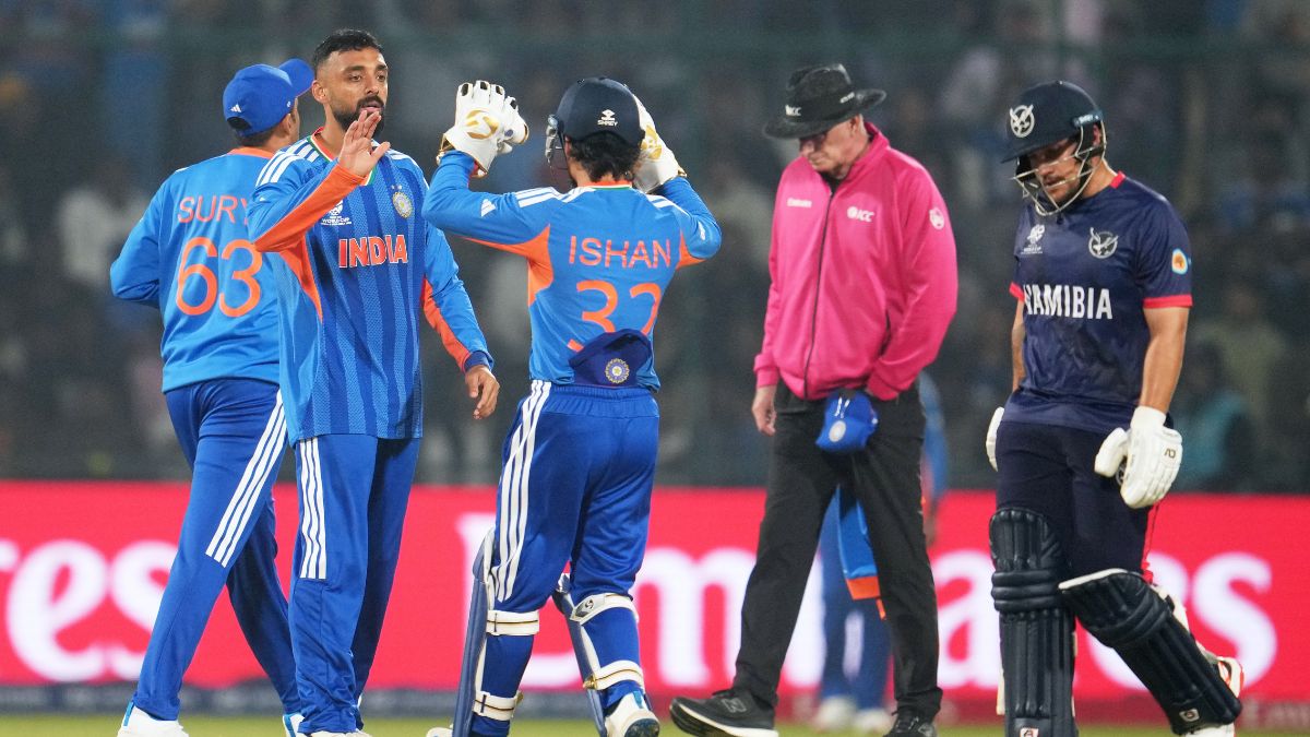 India register comfortable 93 run win over Namibia despite sloppy batting performance in Delhi