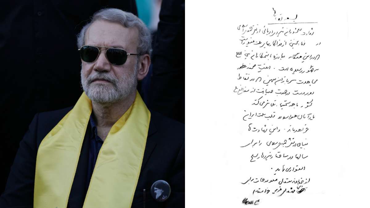 Israel claims Iran security chief Ali Larijani killed in strikes, he posts handwritten note on X minutes later