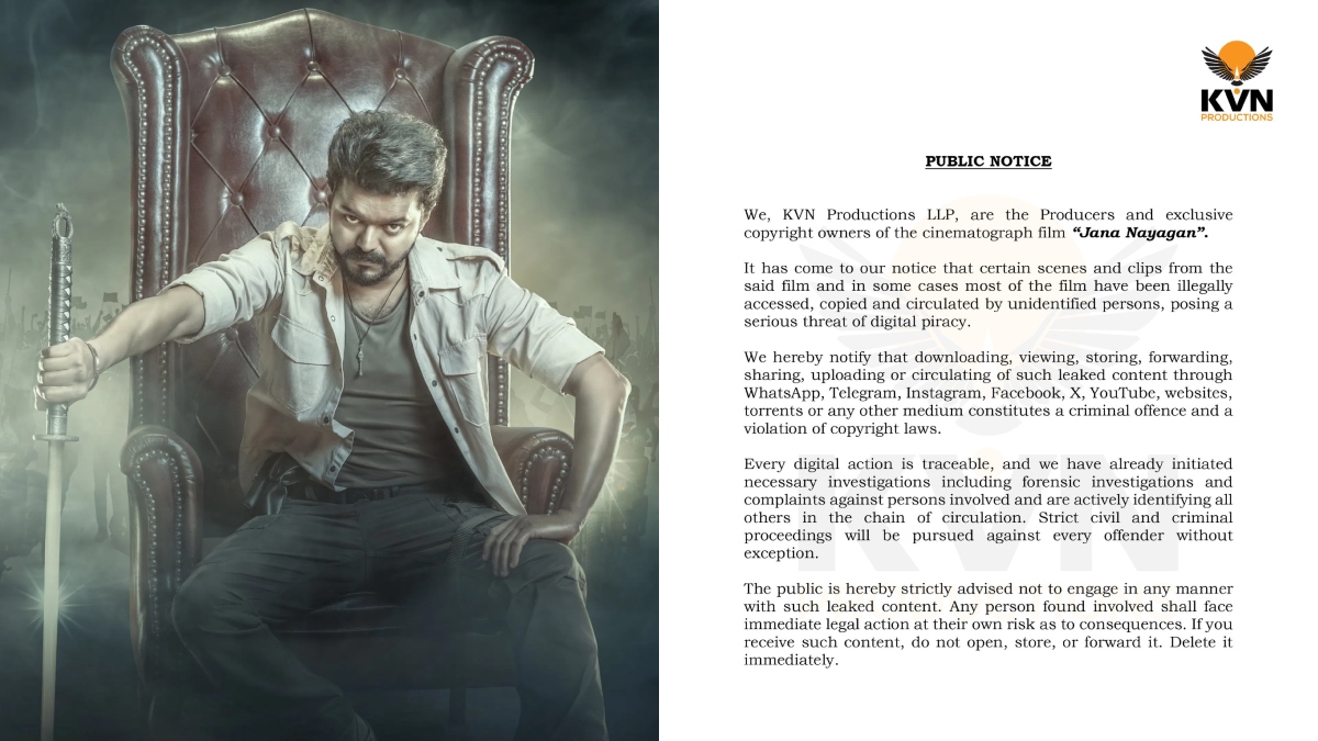 Jana Nayagan leak: Makers of Vijay’s last film respond to the matter, issue stern warning | Read note