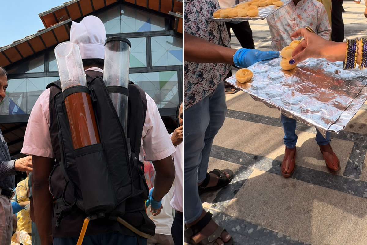 Forget fancy hors d’oeuvres, this wedding’s pani puri ‘jet pack’ goes viral | WATCH