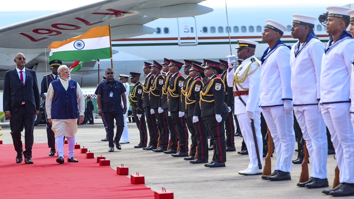 PM Modi arrives at Seychelles, accorded grand welcome: ‘Looking forward to strengthening ties’