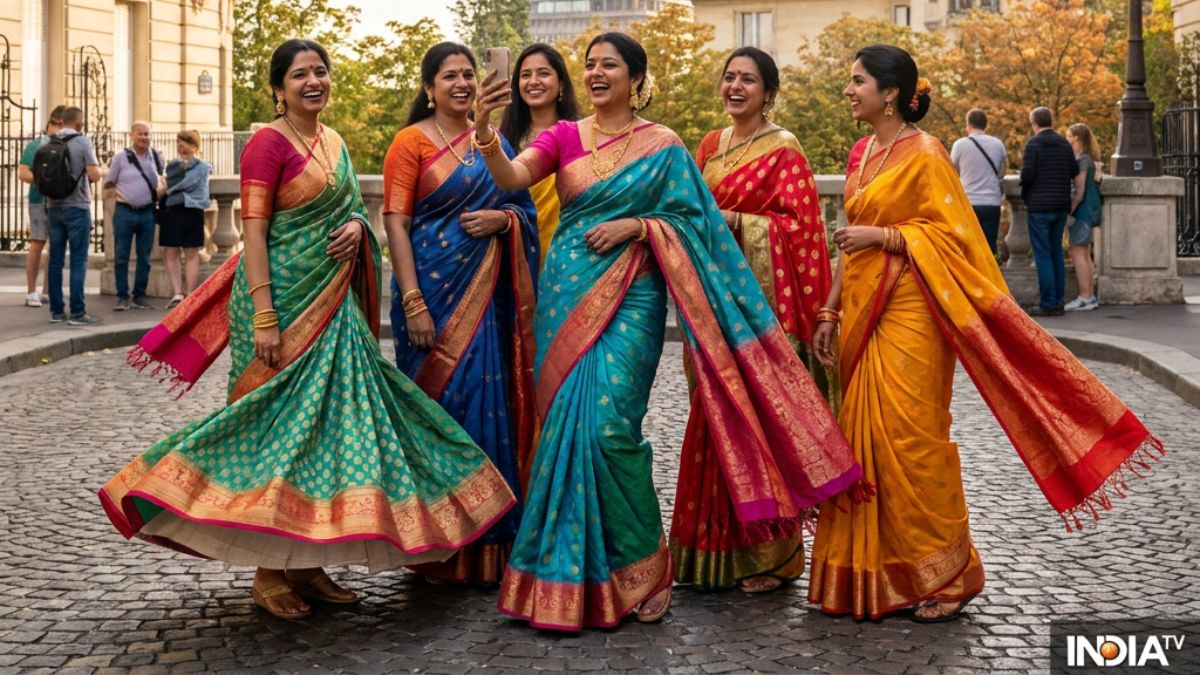 Desi Paris Fashion Week! Indian women in sarees at Eiffel Tower win the internet