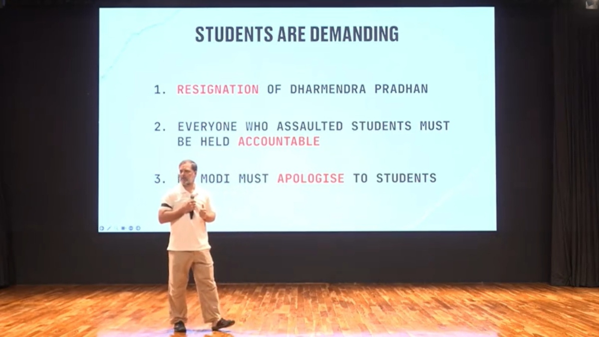 ‘Pradhan’s resignation, accountability for student assaults’: Rahul Gandhi lays down three demands