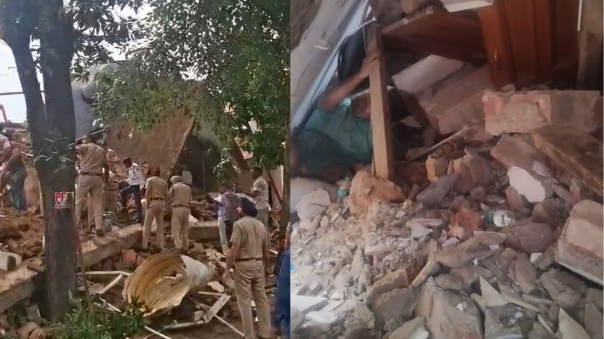 Two-storey building collapses in Chandigarh, 4 rescued, search on for 2 others | VIDEO