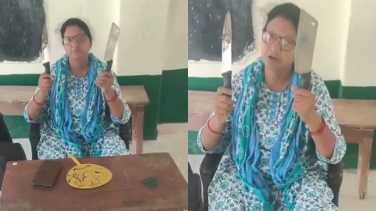 UP school principal arrives with knife and cleaver; claims she feels ‘unsafe’ as video goes viral
