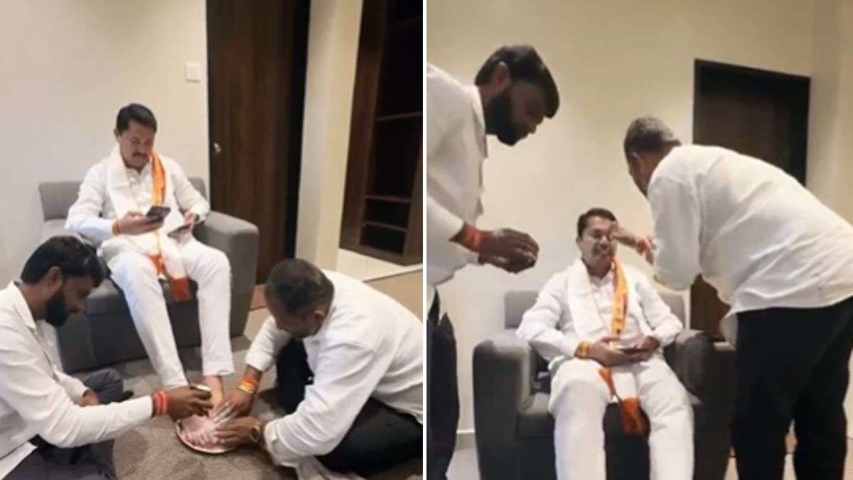 Row over Nana Patole supporters washing his feet; BJP says it reflects ‘Congress culture’ | VIDEO