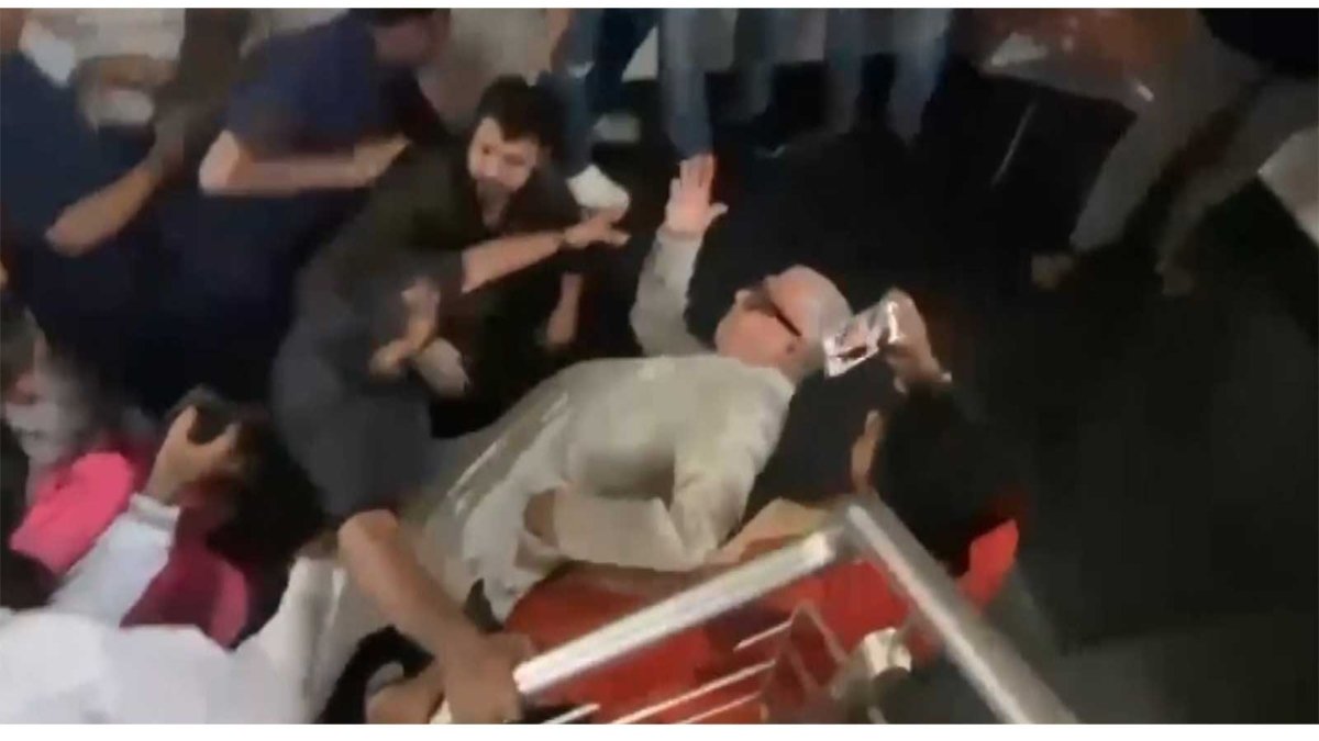 Chaos at TMC’s Kolkata office, Derek O’Brien falls down stairs as civic body removes ‘unauthorised’ billbord
