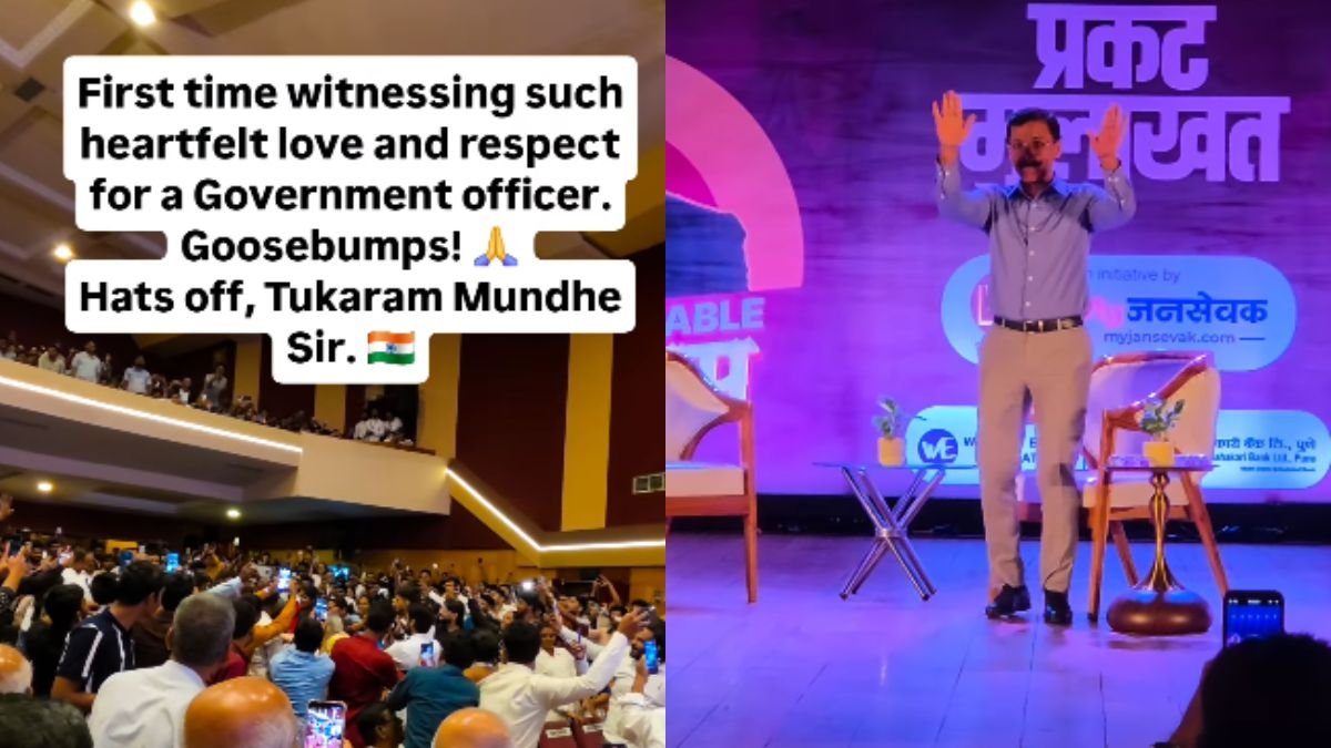IAS officer Tukaram Mundhe gets hero’s welcome as audience gives FDA chief a standing ovation | WATCH