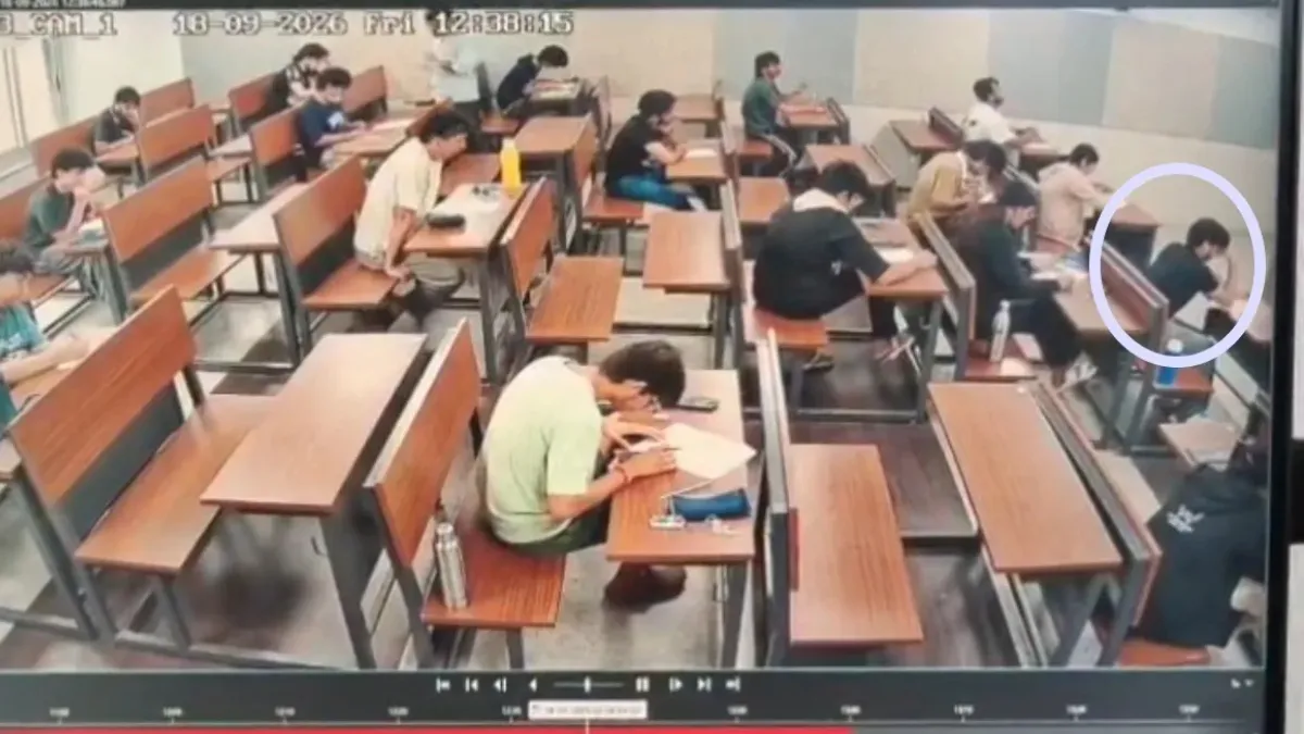 IIT Bombay student seen checking pocket during exam, asked to leave by professor in CCTV footage