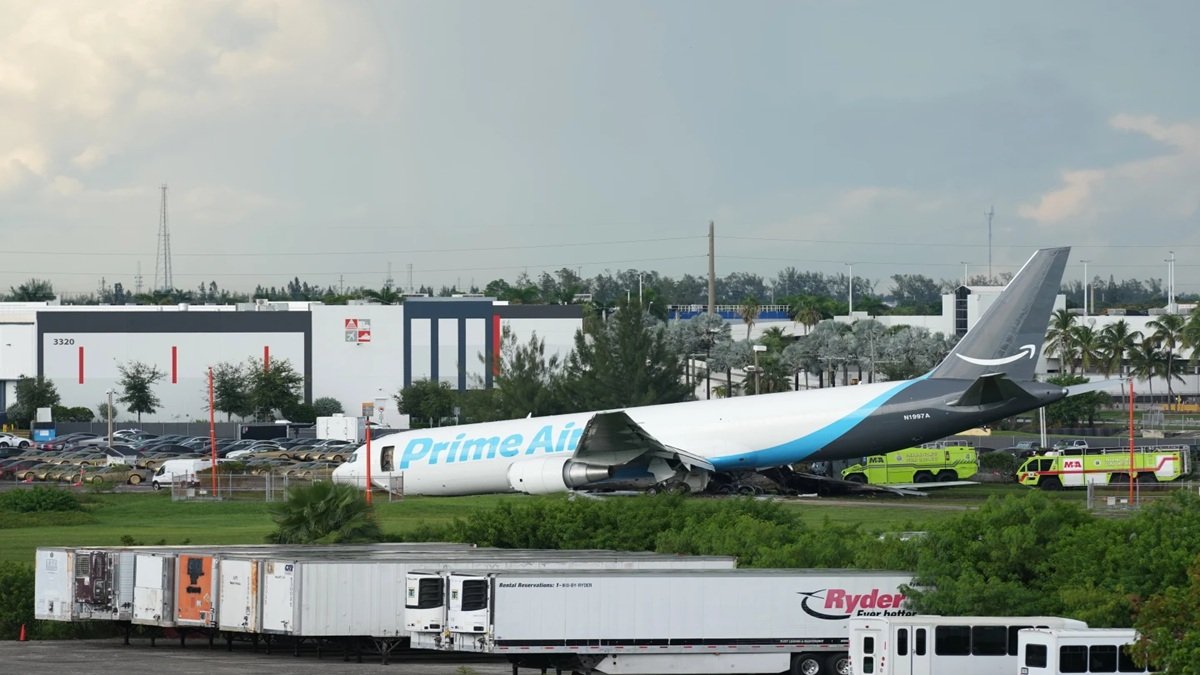 Amazon cargo plane crashes, bursts into flames leaving five dead at Miami airport