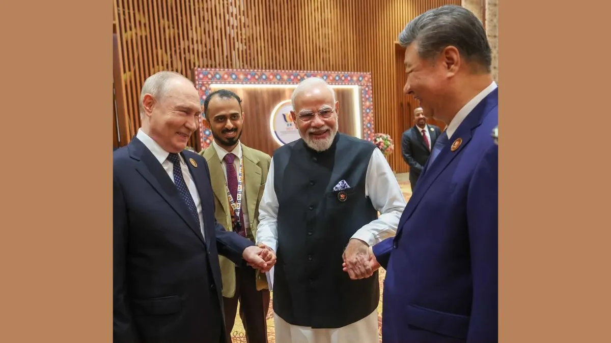 PM Modi shares photo holding hands with Xi Jinping, Vladimir Putin at BRICS Summit in Delhi