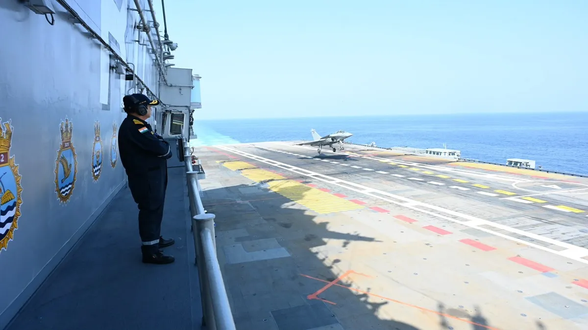 Rafale Marine jet successfully lands on INS Vikrant in first attempt, marks major milestone for Indian Navy